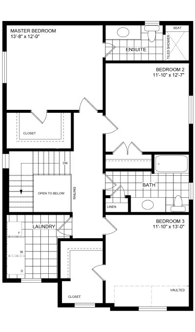 Devonshire 3 Upper Floor Plan Elev A 3 Bed