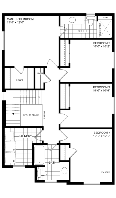 Devonshire 3 Upper Floor Plan Elev A 4 Bed