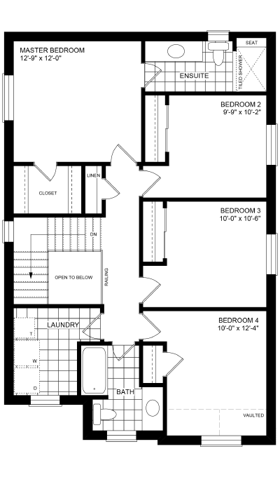 Birchview 2 Upper Floor Plan Elev B 4 Bed