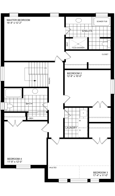 Hillcrest Upper Floor Plan Elev B