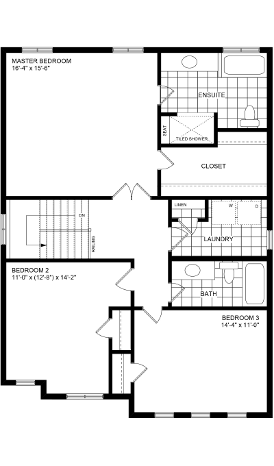 Sherbrooke Upper Floor Plan Elev A