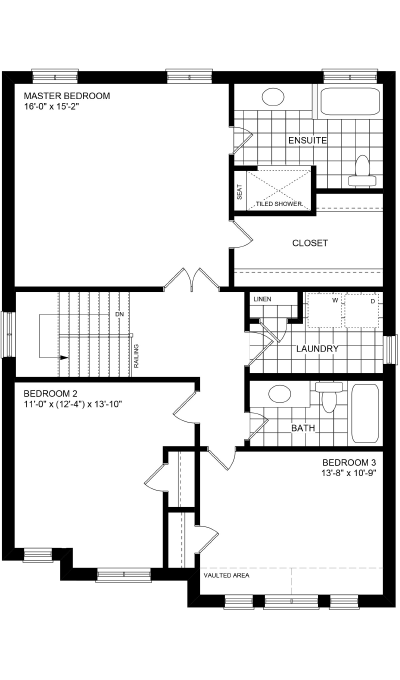 Sherbrooke Upper Floor Plan Elev B