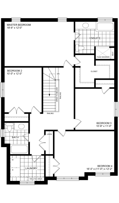 Williamsburg Upper Floor Plan Elev B