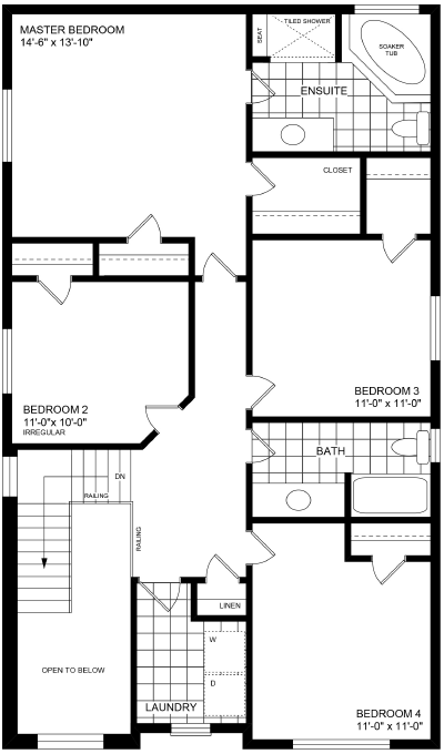 Willowdale 2 Upper Floor Plan Elev A