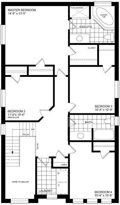 Birchview 2 Upper Floor Plan Elev B