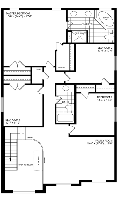 Windermere Upper Floor Plan Elev A 4 Bed