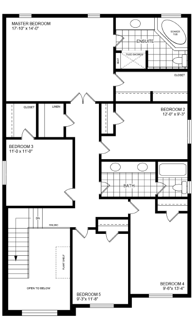 Windermere Upper Floor Plan Elev A 5 Bed