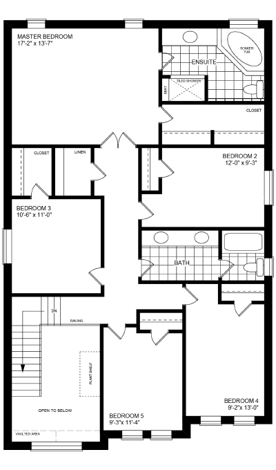 Windermere Upper Floor Plan Elev B 5 Bed